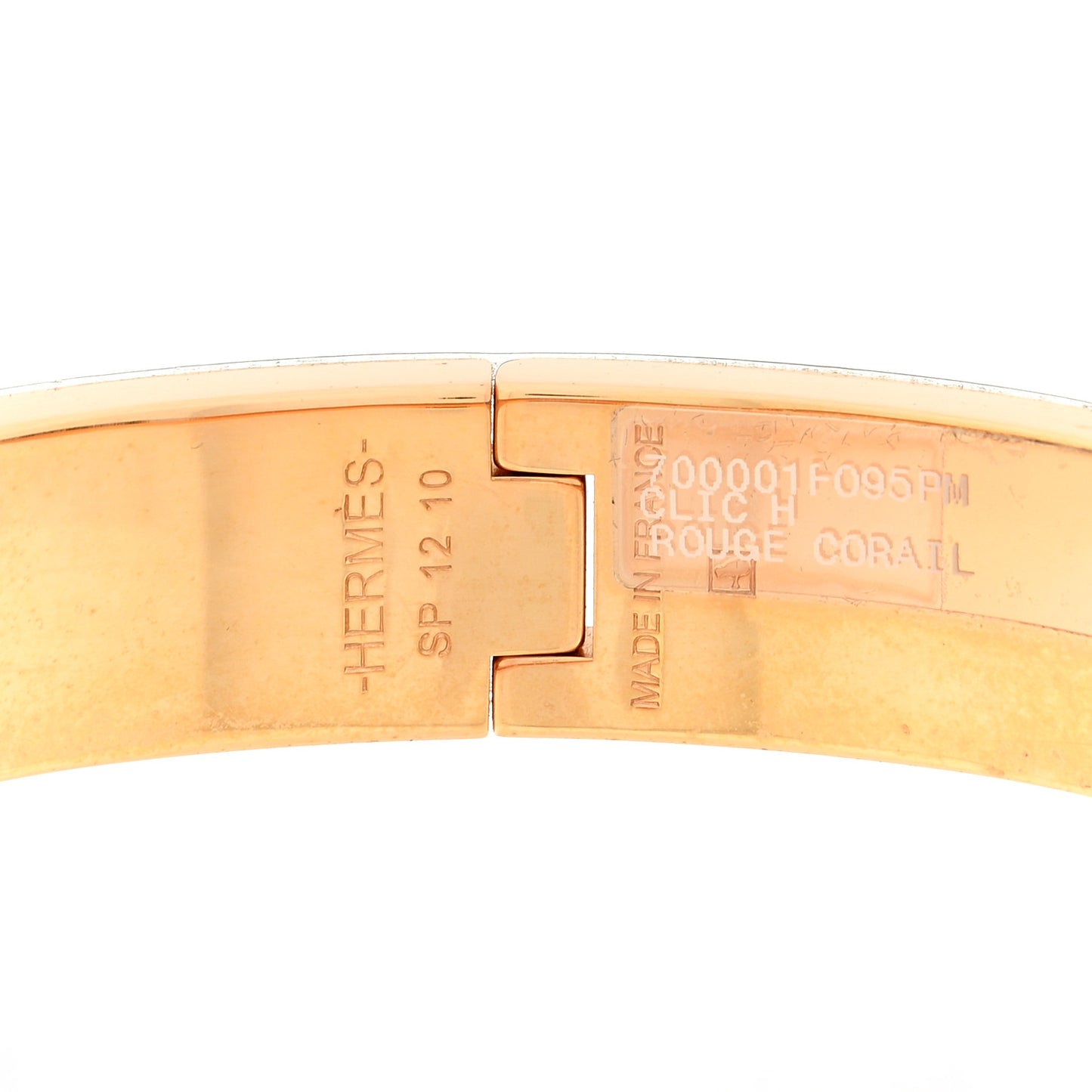 Enamel Narrow Clic Clac H Bracelet PM Rouge Corail