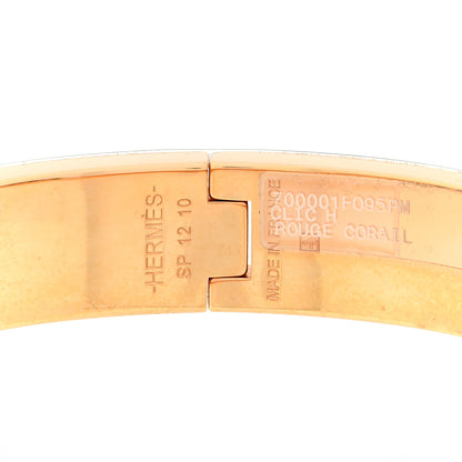 Hermes Enamel Narrow Clic Clac H Bracelet PM Rouge Corail 3 of 3