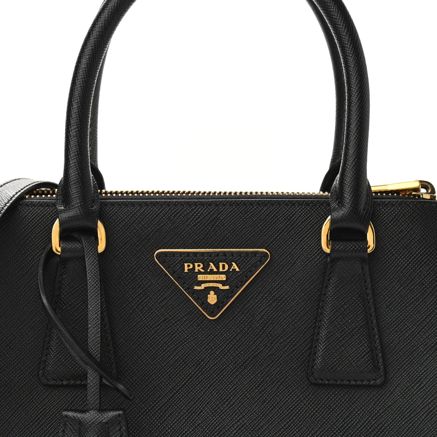 Saffiano Small Galleria Double Zip Tote Black