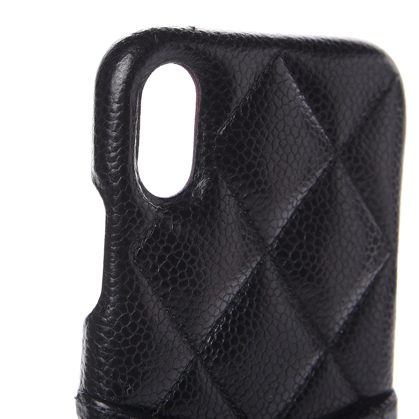 Caviar Quilted iPhone X Coco Tech Case Black