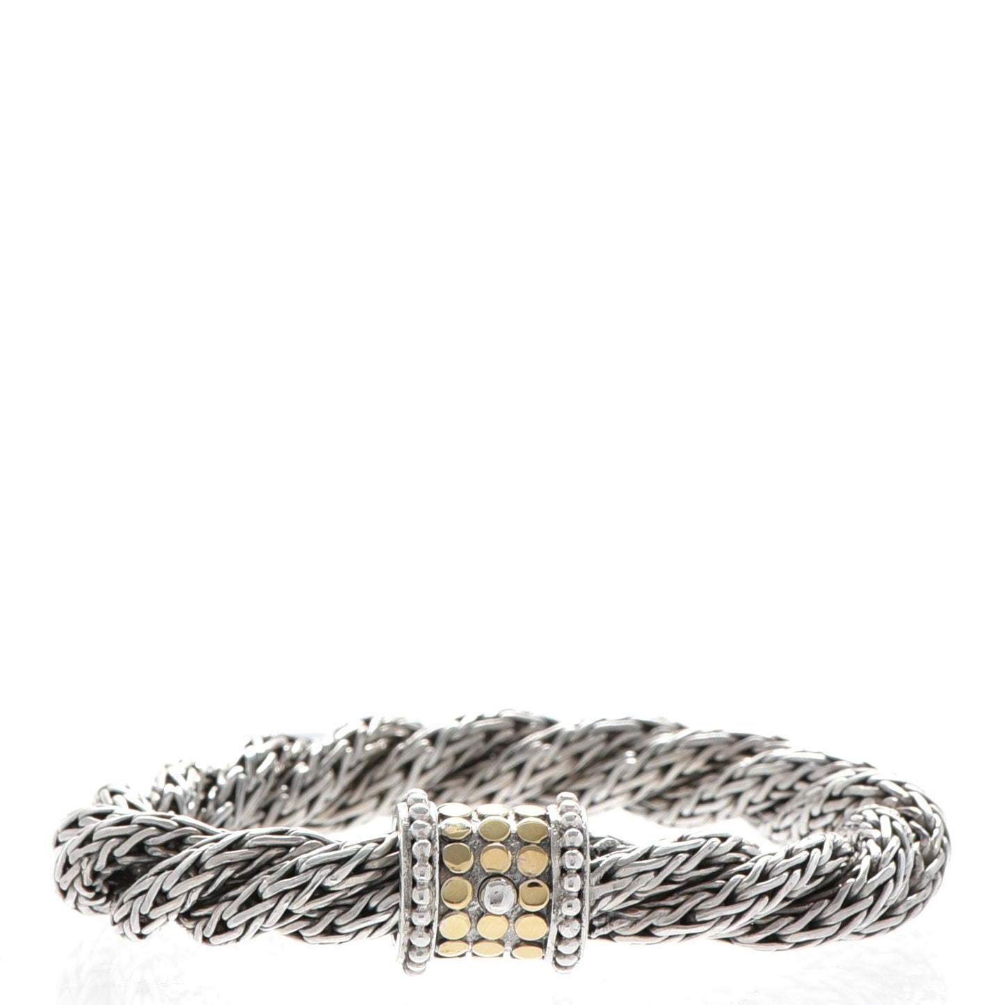 Sterling Silver 18K Yellow Gold Classic Chain Dot Bracelet
