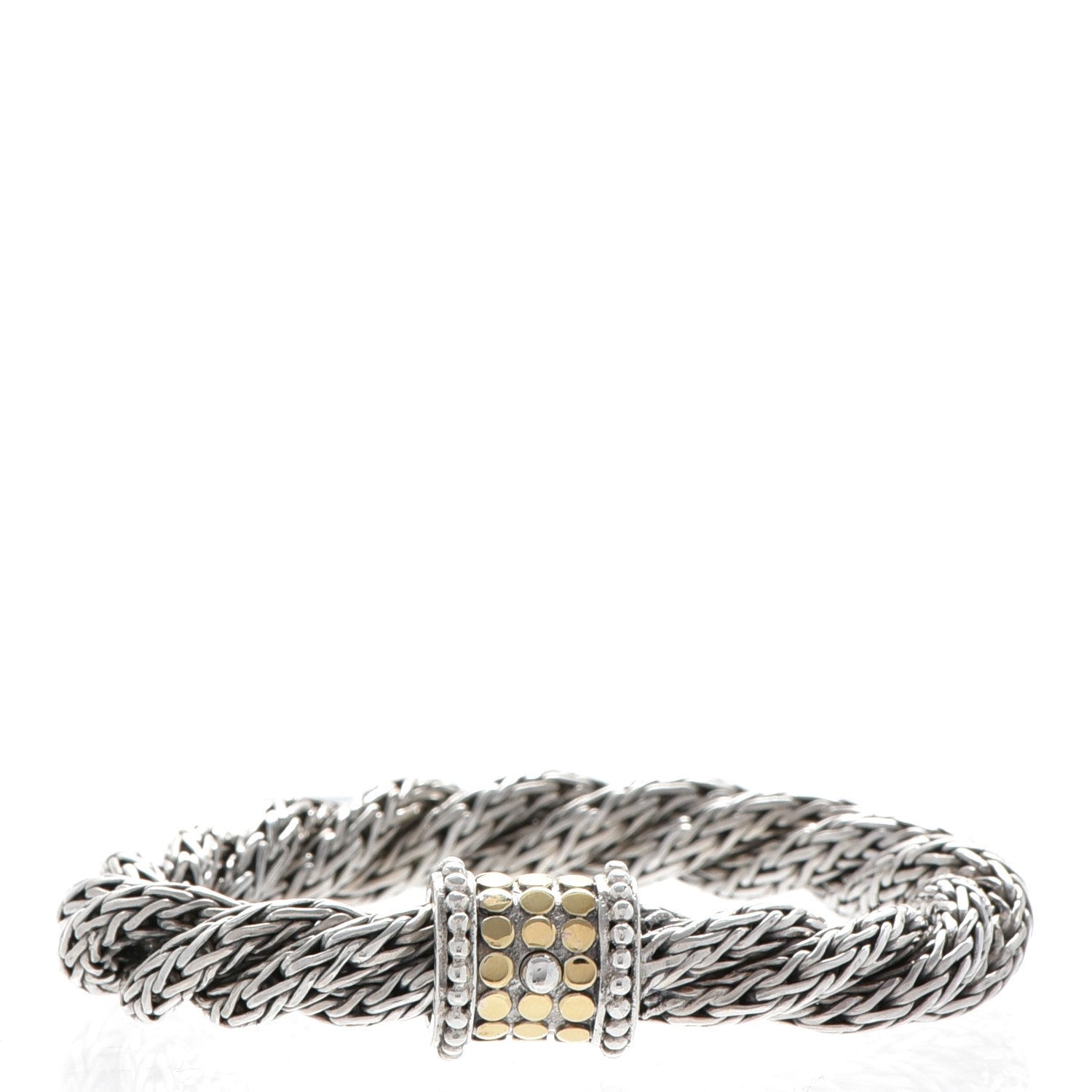 John Hardy Sterling Silver 18K Yellow Gold Classic Chain Dot Bracelet 1 of 4