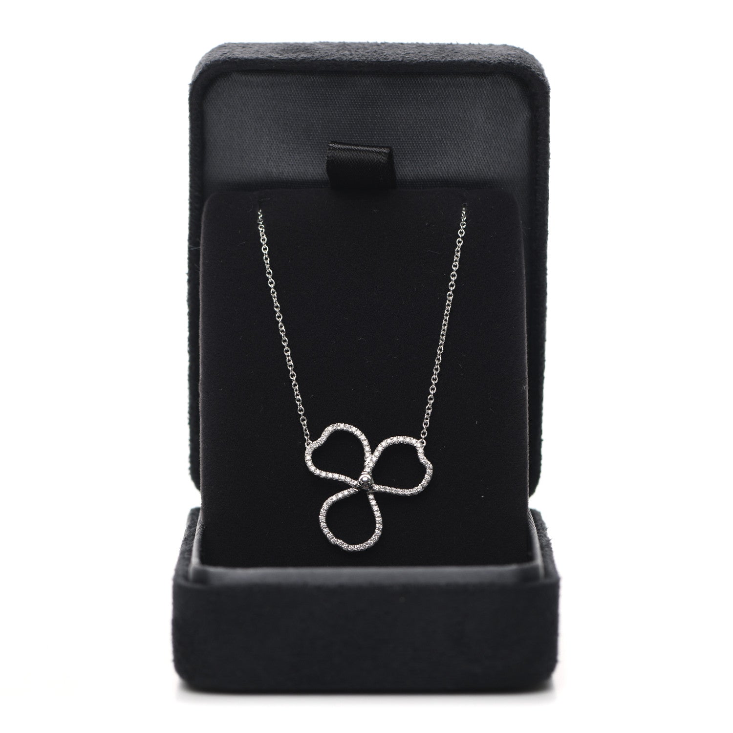 Tiffany Platinum Diamond Large Paper Flowers Pendant Necklace 6 of 6