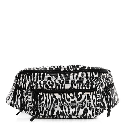Saint Laurent Nylon Leopard Print Belt Bag Black 1 of 10