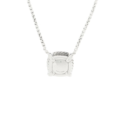David Yurman Sterling Silver Diamond Prasiolite 7mm Chatelaine Pave Bezel Pendant Necklace 6 of 6