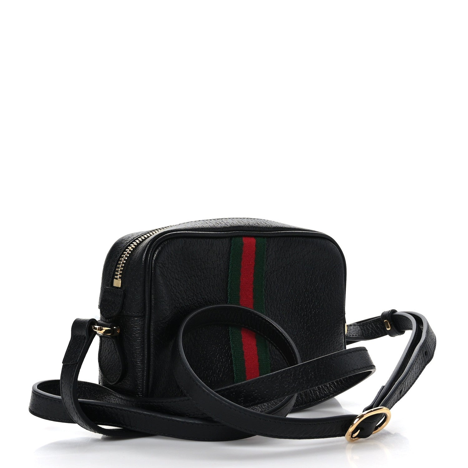 Gucci Calfskin Web Mini Ophidia Shoulder Bag Black 3 of 9