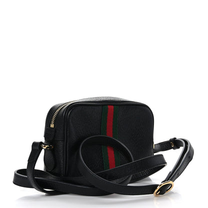 Gucci Calfskin Web Mini Ophidia Shoulder Bag Black 3 of 9