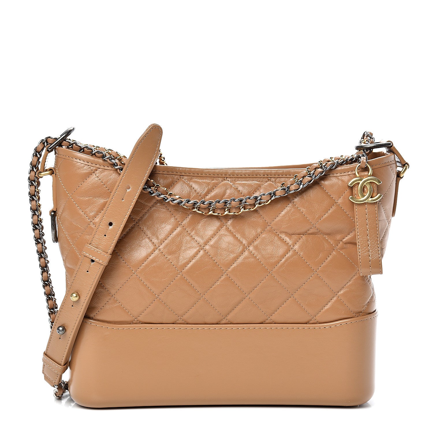 Chanel Aged Calfskin Quilted Medium Gabrielle Hobo Beige 1 of 9