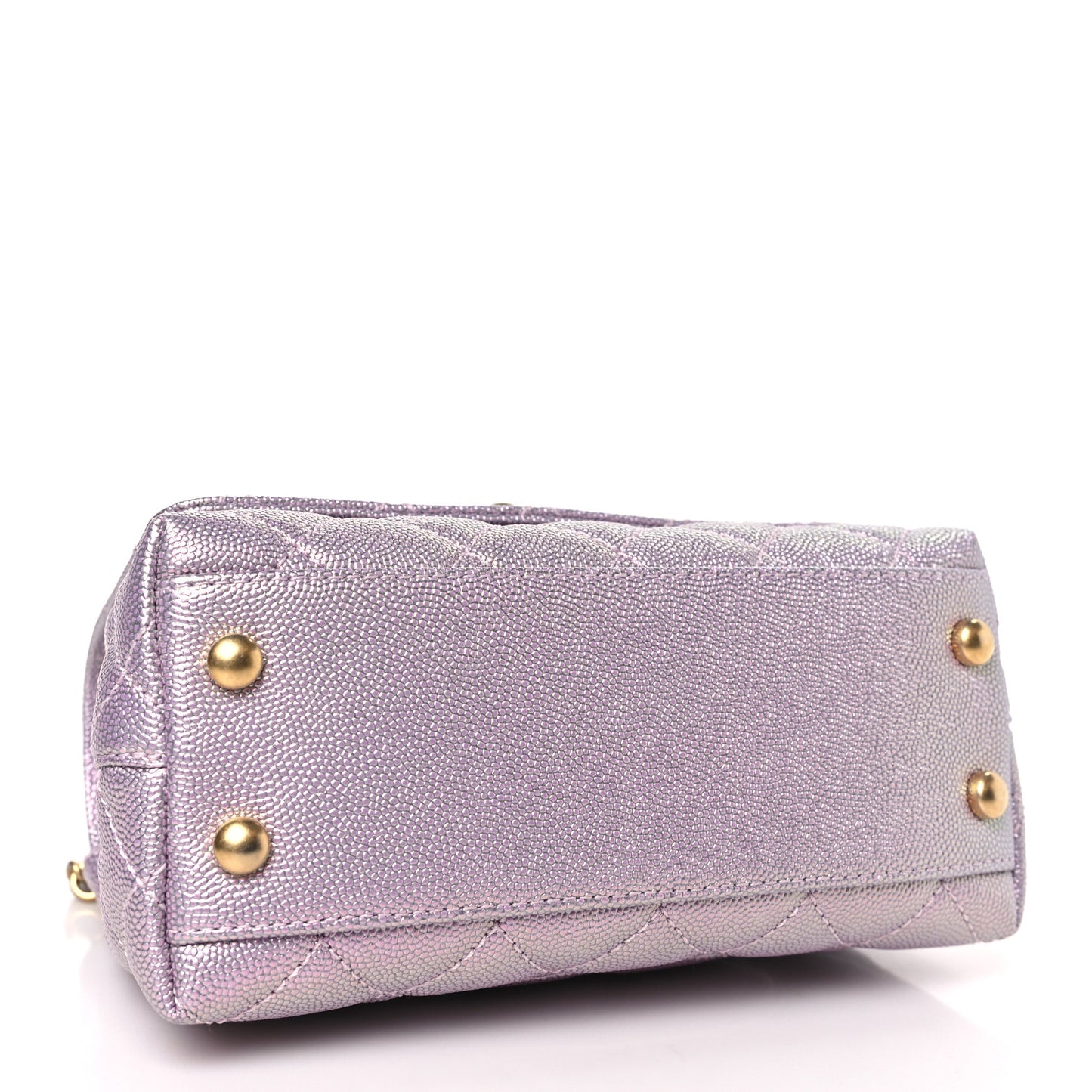 Metallic Caviar Quilted Extra Mini Coco Handle Flap Light Pink