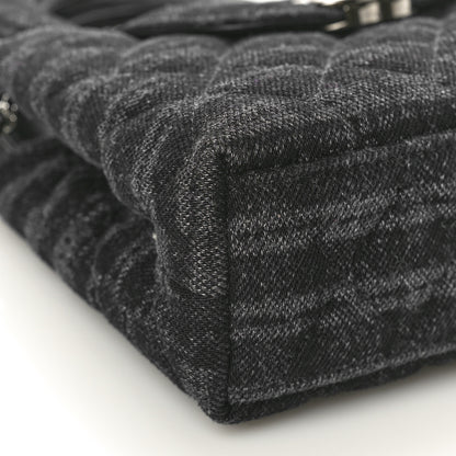 Chanel Printed Denim Quilted Nano Kelly Shopper Black Grey 9 of 10