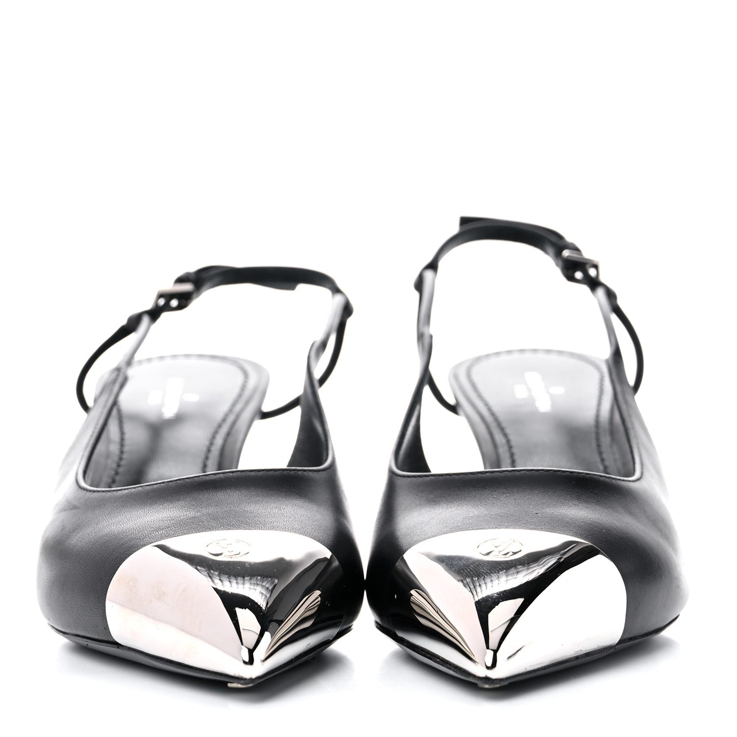 Calfskin Urban Twist Slingback Pumps 36 Black