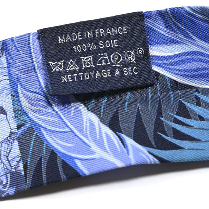Hermes Silk Cheval Phoenix Twilly Marine Ciel Cobalt 3 of 5