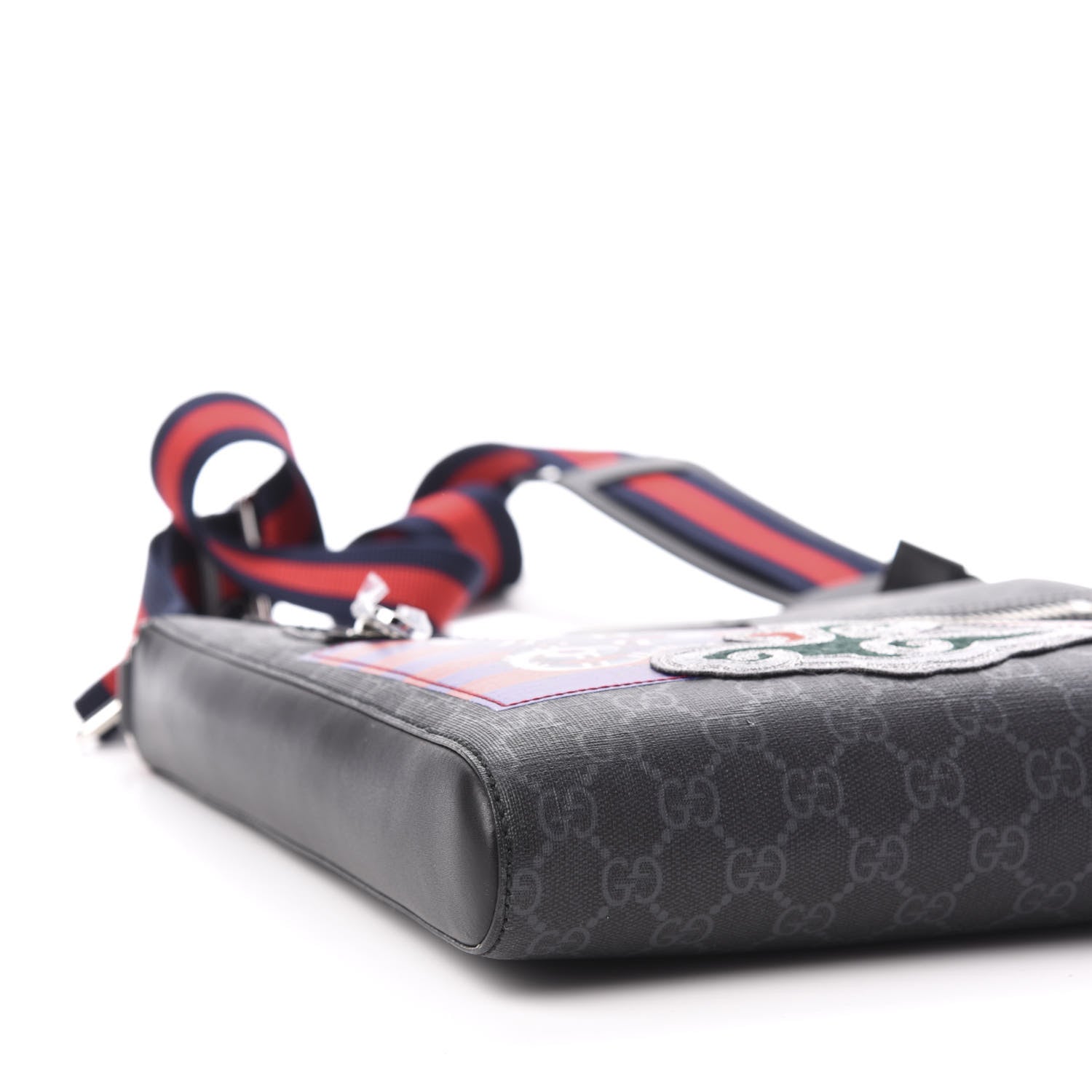 Gucci GG Supreme Monogram Night Courrier Flat Messenger Bag Black Multicolor 10 of 12