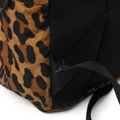 Prada Tessuto Nylon Leopard Print Backpack Miele Black 10 of 10