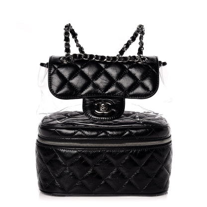 Chanel Crumpled Calfskin PVC Quilted Aquarium Backpack Black 1 of 9