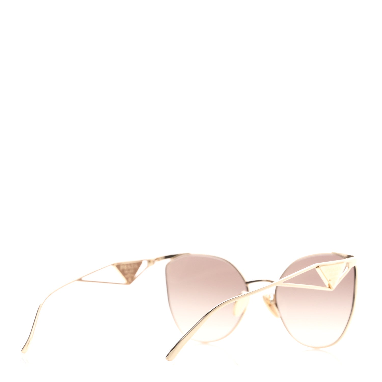 Prada Metal Symbole Triangle Logo Sunglasses SPR50Z Gold 4 of 7