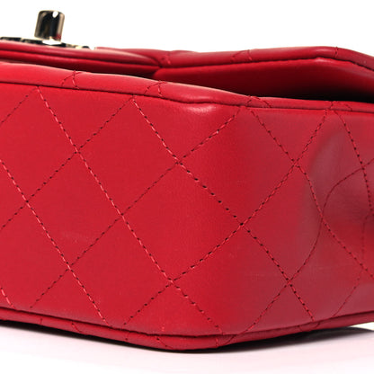 Chanel Lambskin Quilted Mini Top Handle Rectangular Flap Red 8 of 8
