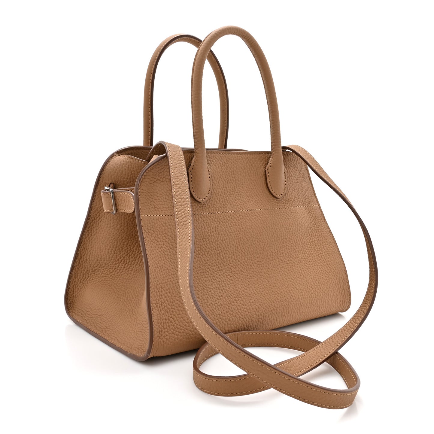 Matte Grained Calfskin Soft Margaux 10 Bag Sandpit