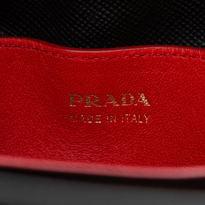 Prada Saffiano Cuir Large Double Bag Black Fuoco 6 of 10