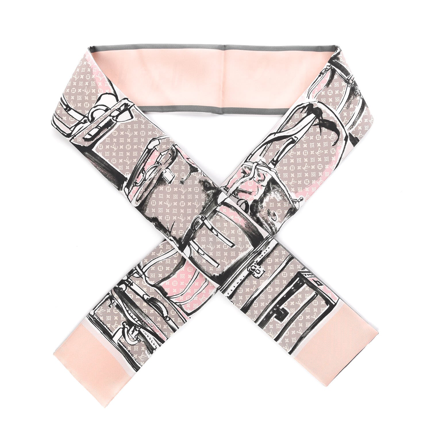Louis Vuitton Silk Monogram Trunks Bandeau Rose Poudre 1 of 4