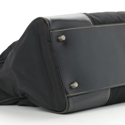 Prada Calfskin Nylon Buckle Shoulder Bag Black 8 of 14