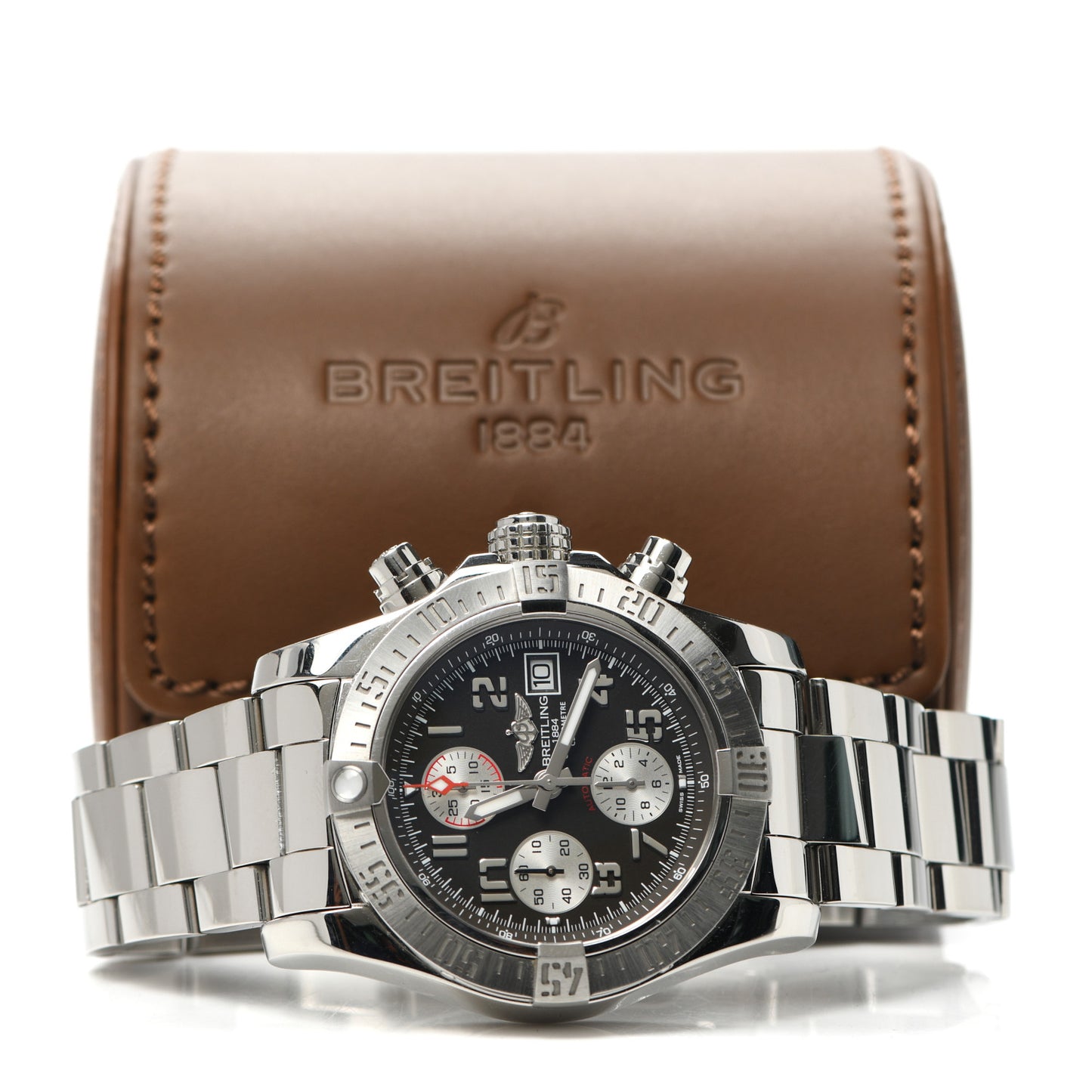Stainless Steel 43mm Avenger II Chronograph Automatic Watch Volcano Black A13381
