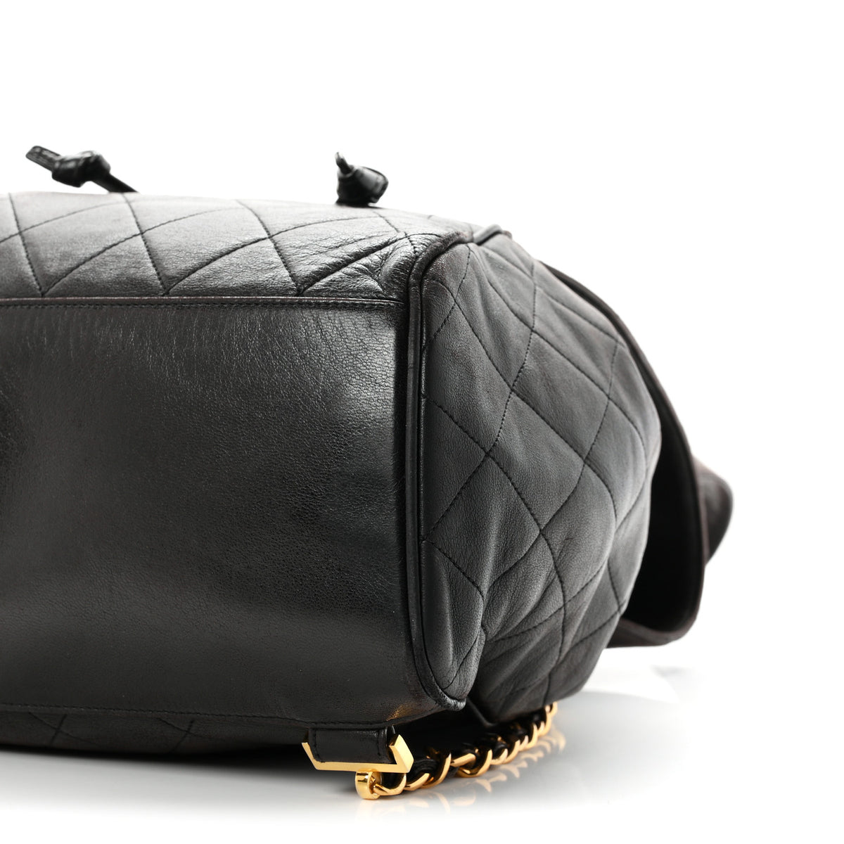 Chanel Lambskin Quilted Drawstring Backpack Brown 10 of 10