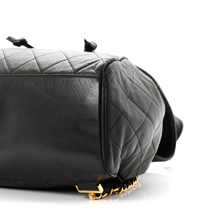 Chanel Lambskin Quilted Drawstring Backpack Brown 10 of 10