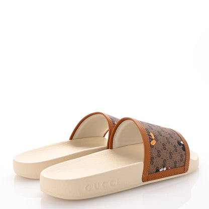 Gucci X DISNEY Mini Vintage GG Supreme Monogram Mickey Mouse Womens Slide Sandals 35 Beige Vintage Sun Oil 5 of 9