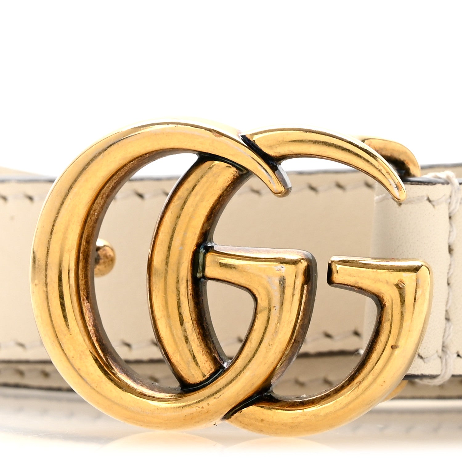 Gucci Calfskin Double G 20mm Belt 75 30 Mystic White 7 of 7