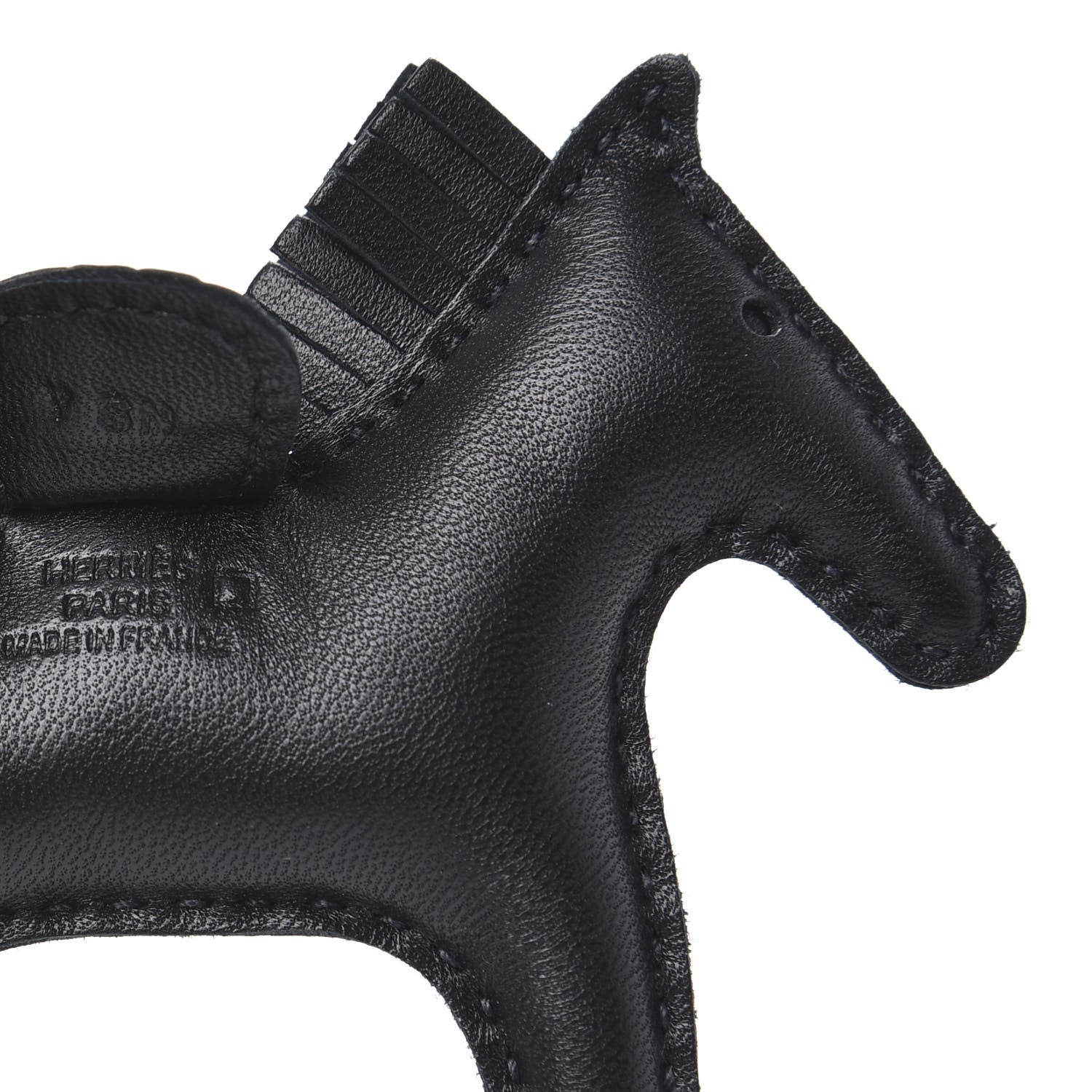 Hermes Milo Lambskin Matte Alligator Touch Grigri Rodeo Horse Bag Charm PM So Black 3 of 4