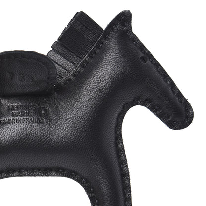 Hermes Milo Lambskin Matte Alligator Touch Grigri Rodeo Horse Bag Charm PM So Black 3 of 4