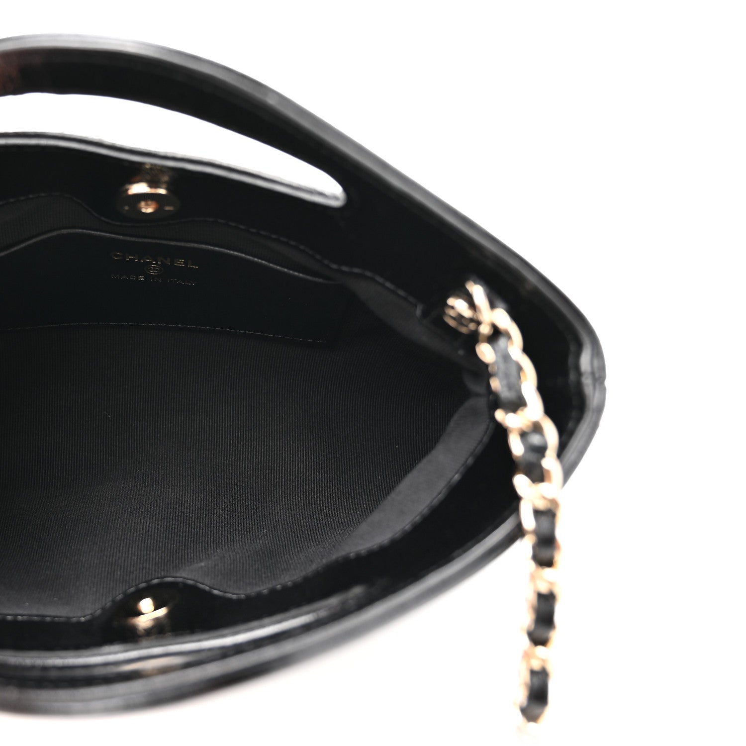 Chanel Shiny Crumpled Calfskin Quilted Nano 31 Shopping Bag Black 5 of 11