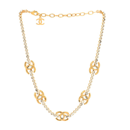 Chanel Metal Crystal CC Marquise Choker Gold 3 of 5