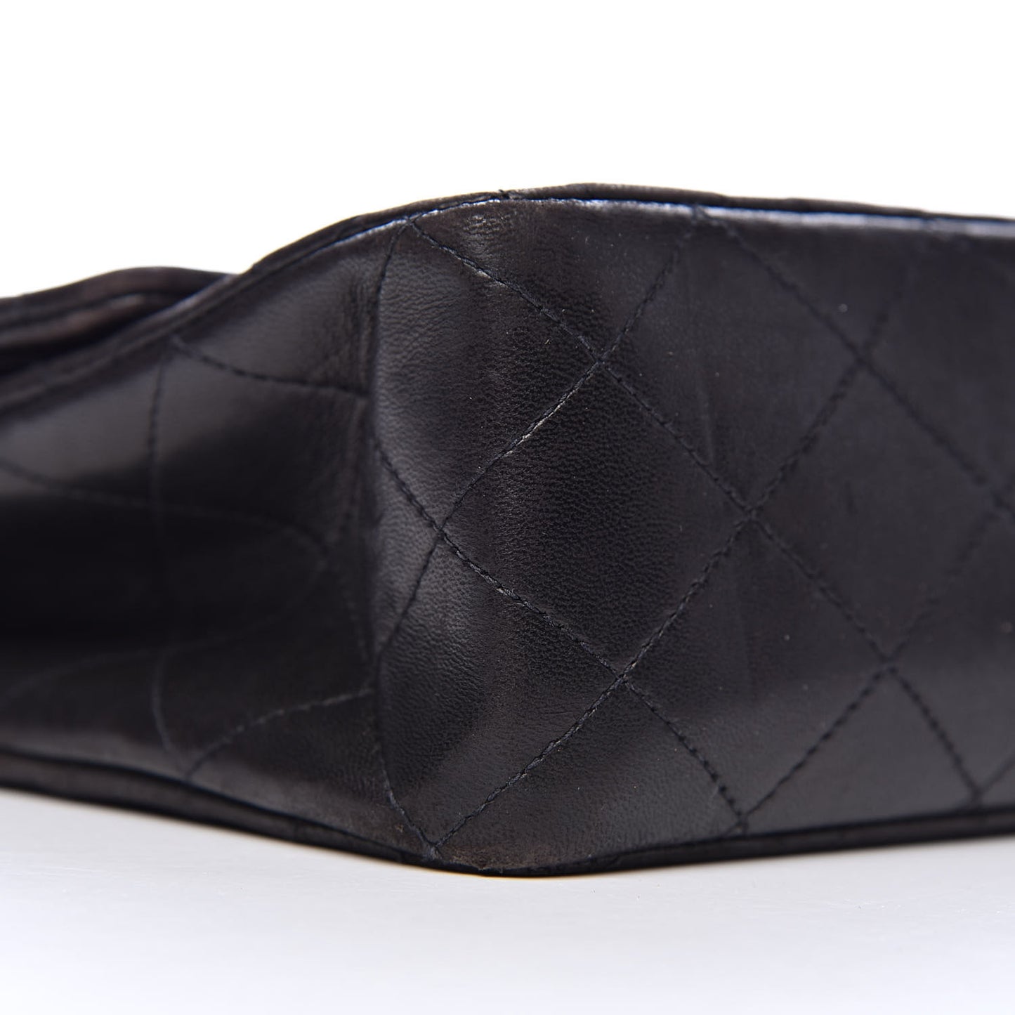 Lambskin Quilted Medium Double Flap Black