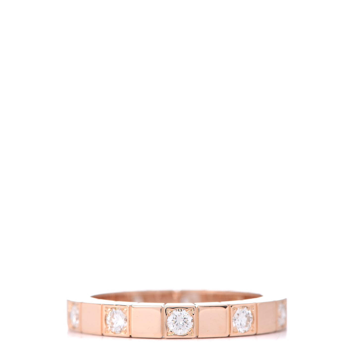 18K Pink Gold Diamond Half Lanieres Ring 52 6