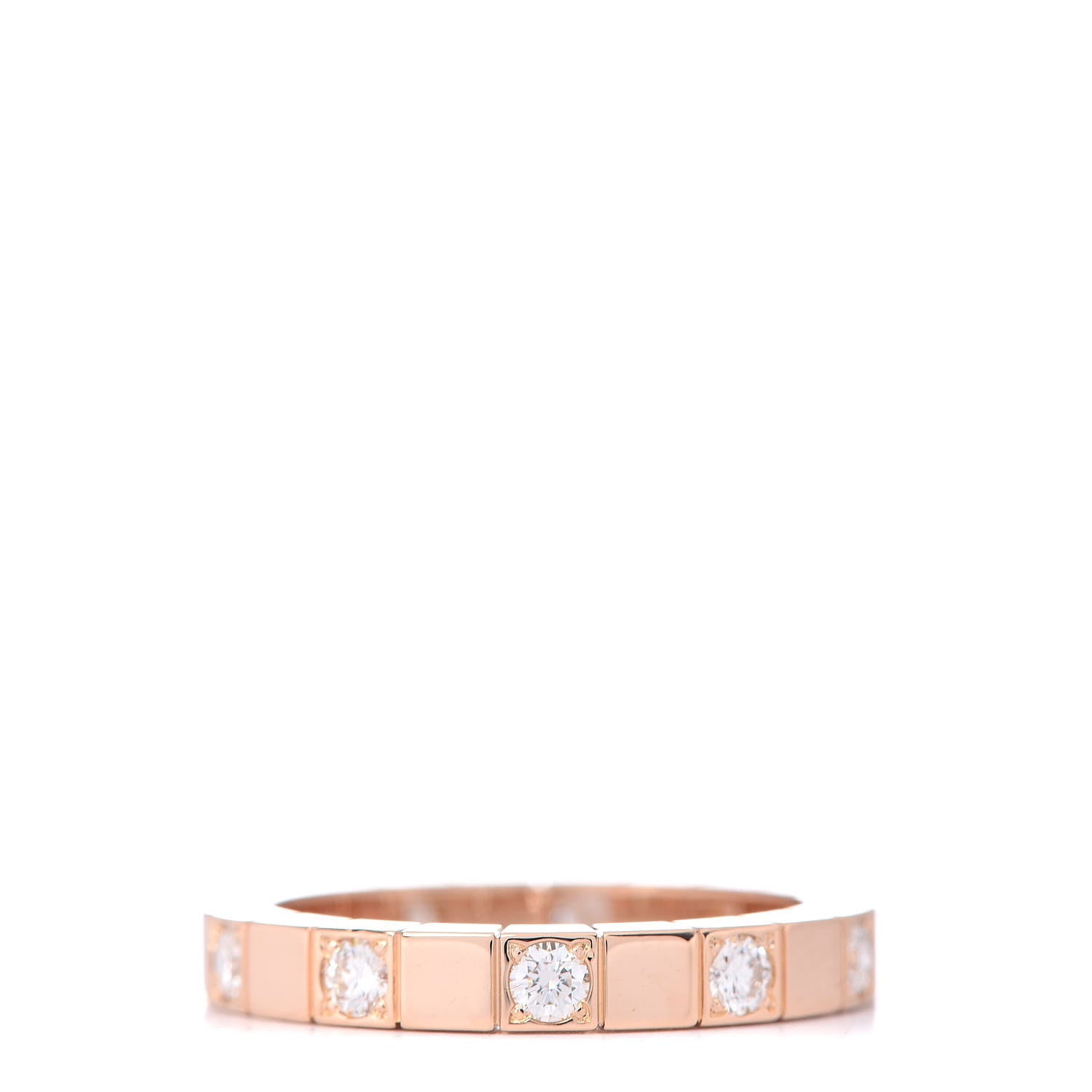 Cartier 18K Pink Gold Diamond Half Lanieres Ring 52 6 3 of 4