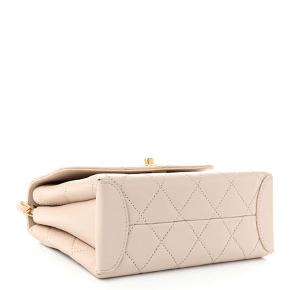 Chanel Lambskin Quilted Small Trendy Top Handle Bag Beige 4 of 10