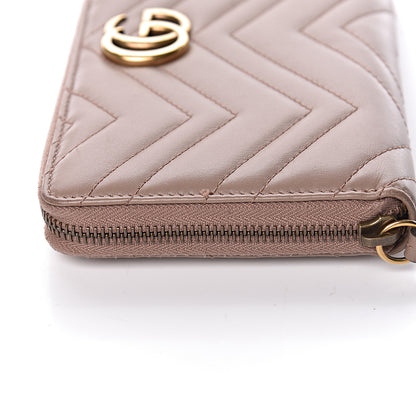 Gucci Calfskin Matelasse GG Marmont Zip Around Organizer Wallet Porcelain Rose 8 of 17