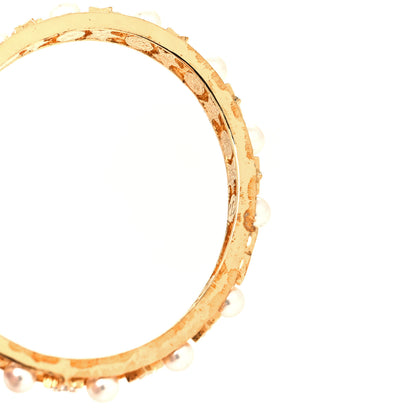 Chanel Pearl Crystal CC Star Cuff Bracelet Gold 5 of 5