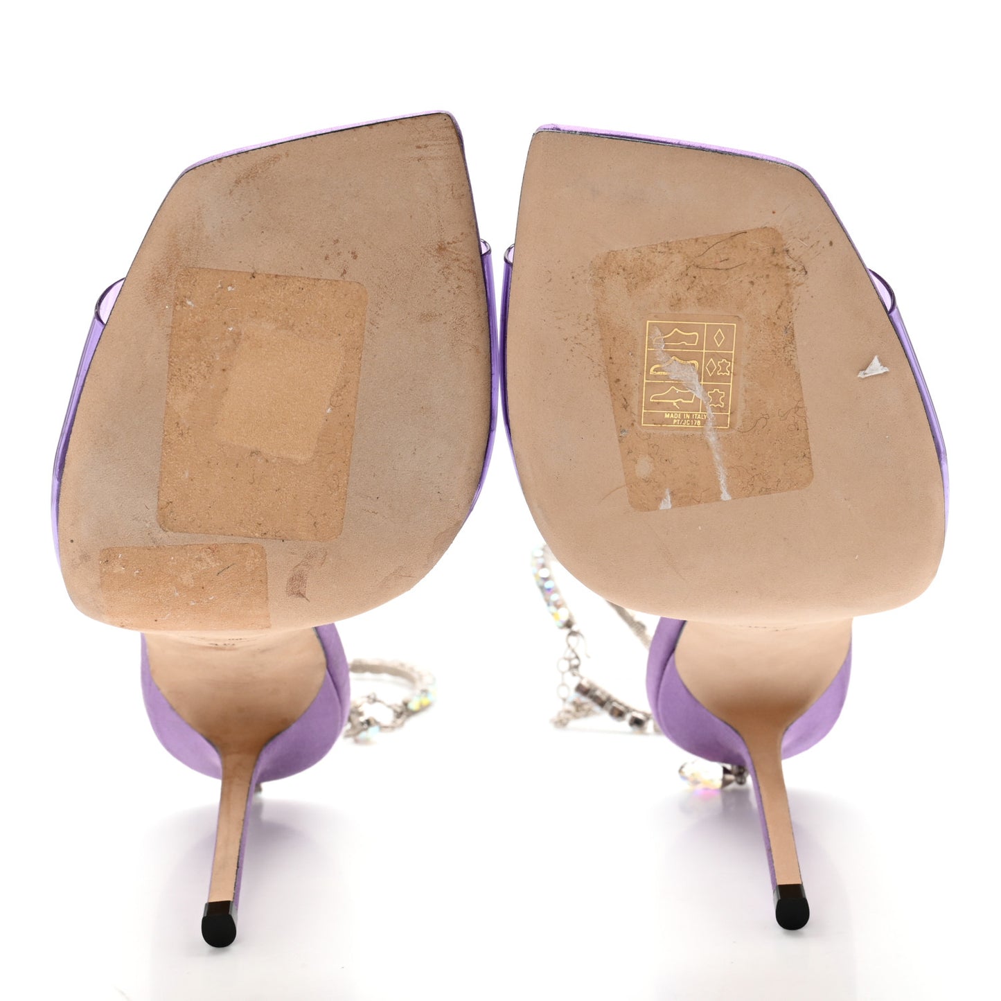 Satin PVC Crystal Saeda 100 Sandals 40 Wisteria