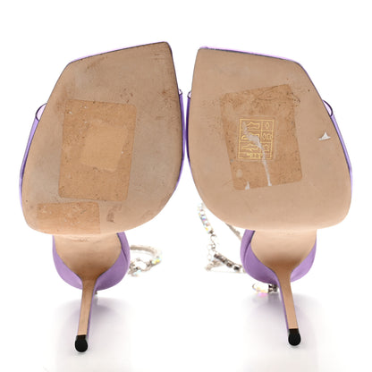 Jimmy Choo Satin PVC Crystal Saeda 100 Sandals 40 Wisteria 5 of 12
