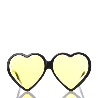 Gucci Acetate Hollywood Forever Heart Sunglasses GG0360SA Black Yellow 2 of 7