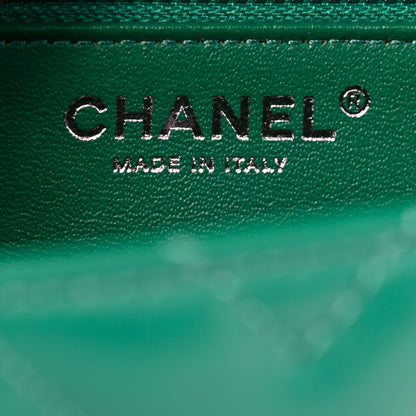 Chanel Lambskin Chevron Quilted Medium Single Flap Green 8 of 10