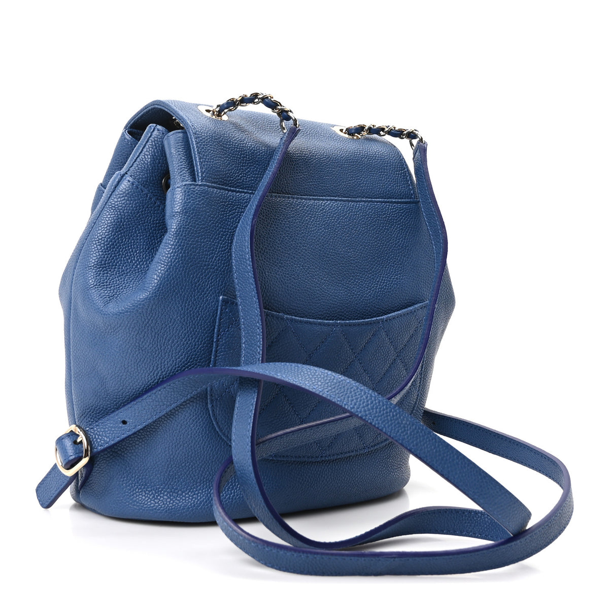 Chanel Caviar Quilted Backpack Blue 2 of 9