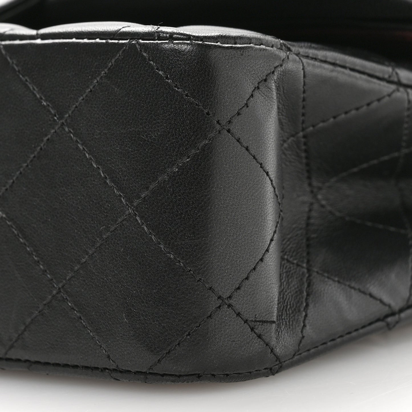 Lambskin Quilted Medium Double Flap Black