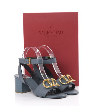 Valentino Garavani Grainy Cowhide VLogo 60mm Sandals 37.5 Amadeus 8 of 8