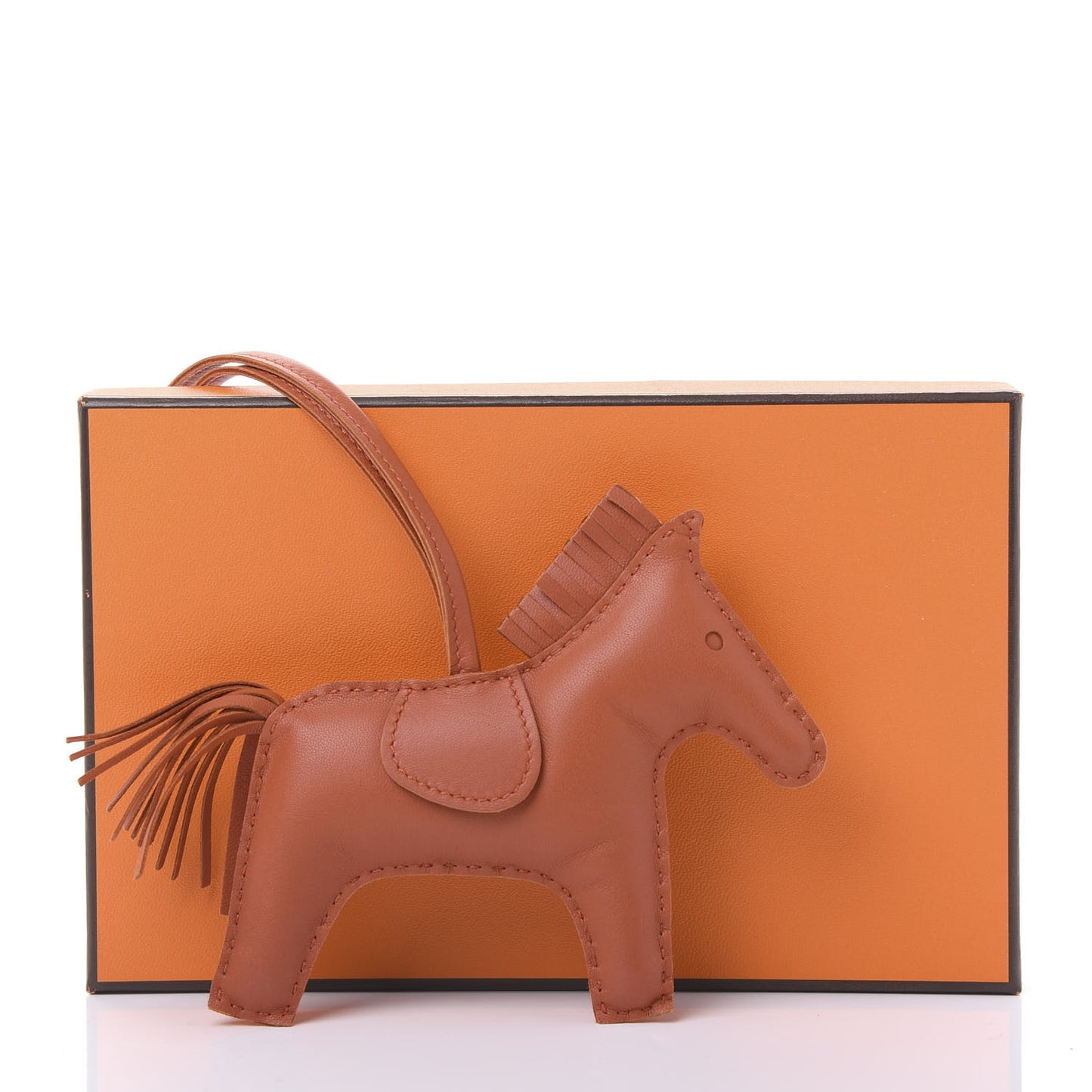Milo Lambskin Grigri Rodeo Horse Bag Charm MM Cornaline