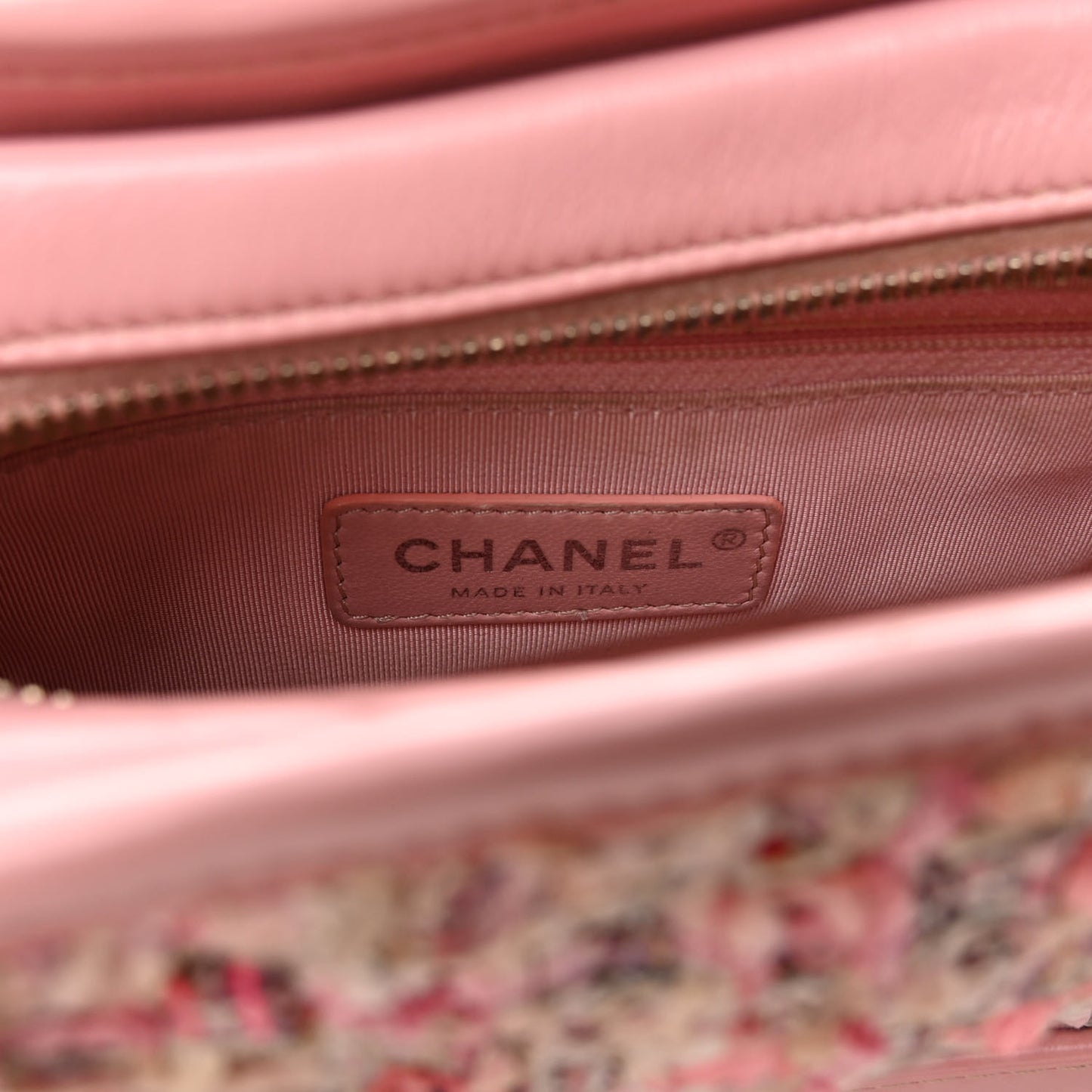 Tweed Calfskin Small Gabrielle Hobo Light Pink