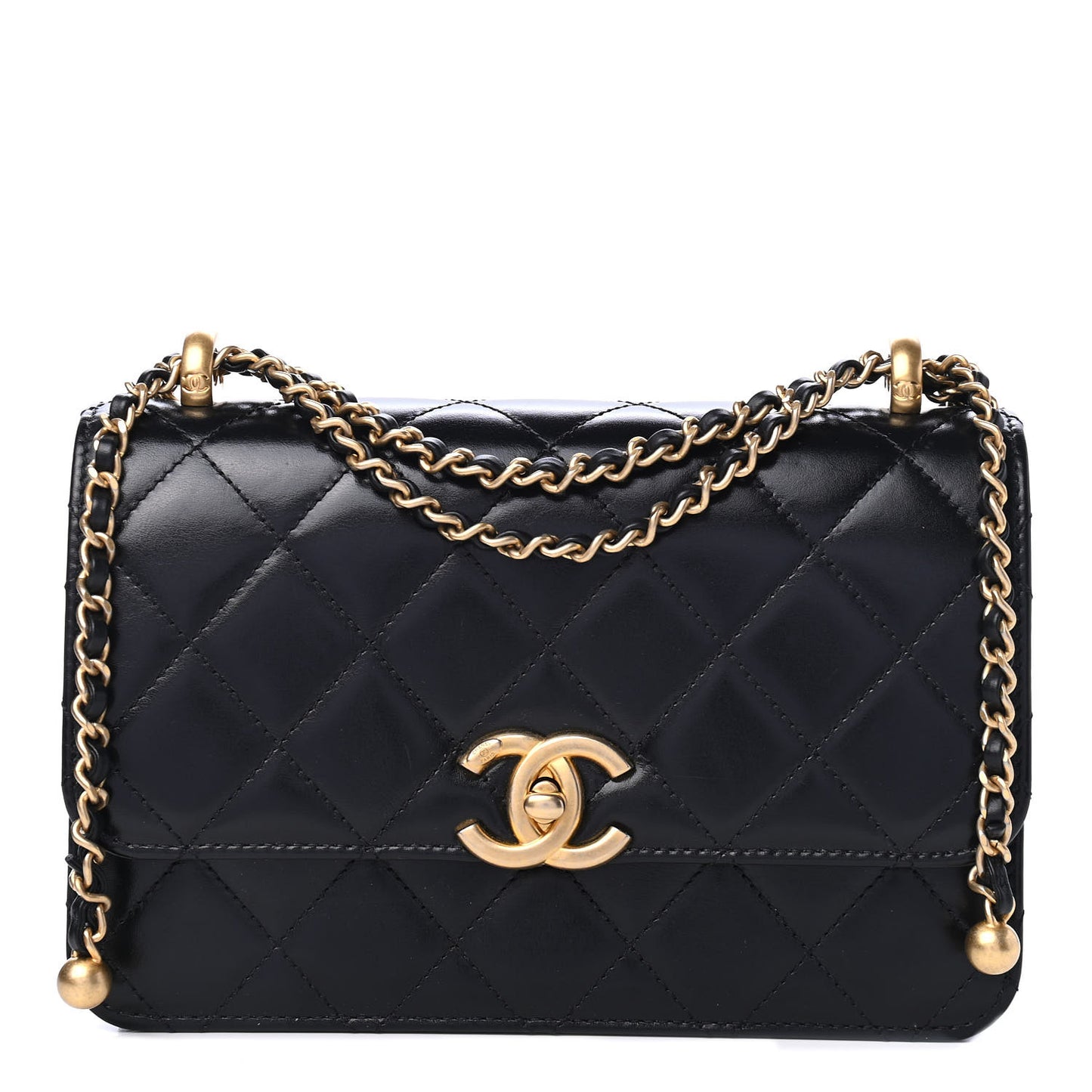 Calfskin Quilted Perfect Fit Flap Black